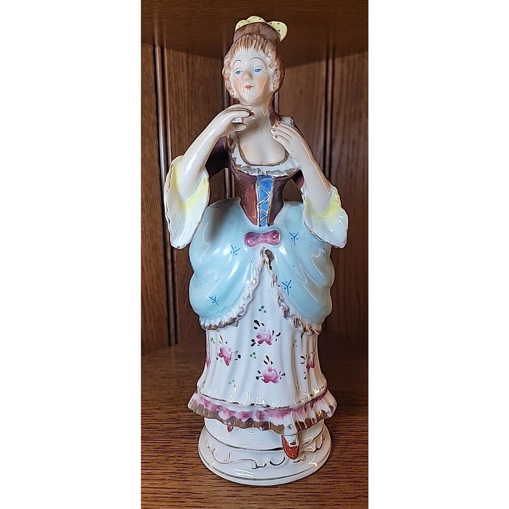 Vintage Occupied Japan Victorian Tudor English Lady Orion China Figurine Statue